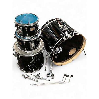 Used Yamaha 4 Piece Stage Custom Black Drum Kit