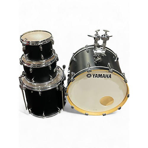 Used Yamaha 4 Piece Tour Custom Black Drum Kit Black