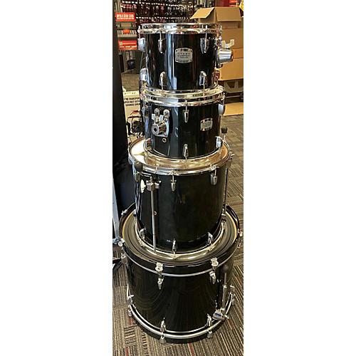 Yamaha Used Yamaha 4 piece Stage Custom Black Drum Kit Black