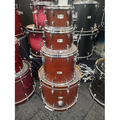 Used Yamaha 4 piece Tour Custom Chocolate Satin Drum Kit chocolate satin