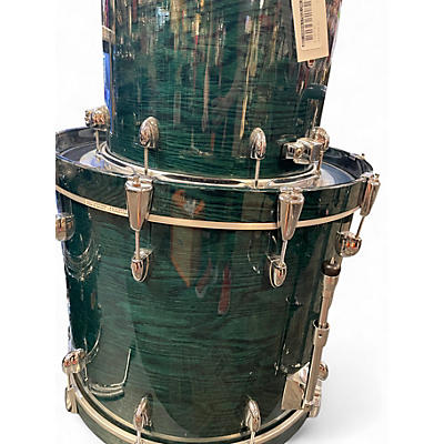 Used Yamaha 5 Piece Oak Custom Emerald Green Drum Kit