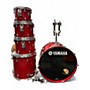 Used Yamaha 5 Piece Oak Custom Trans Red Drum Kit Trans Red