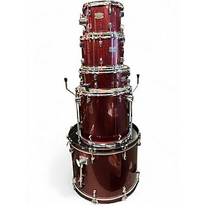 Used Yamaha 5 Piece RYDEEN SHELL PACK BURGUNDY GLITTER Drum Kit