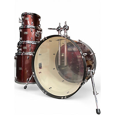 Used Yamaha 5 Piece Rydeen Burgundy Glitter Drum Kit