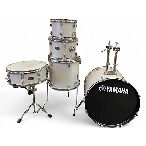 Used Yamaha 5 Piece Rydeen Pearl White Drum Kit Pearl White