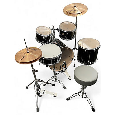 Used Yamaha 5 Piece STAGE CUSTOM W/ ZILDJIAN SI SERIES Black Drum Kit