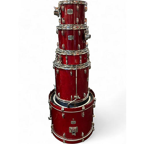 Used Yamaha 5 Piece Stage Custom Candy Apple Red Drum Kit Candy Apple Red