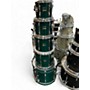 Used Yamaha 5 Piece Stage Custom Green Drum Kit Green