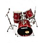 Used Yamaha 5 Piece Stage Custom Red Drum Kit Red