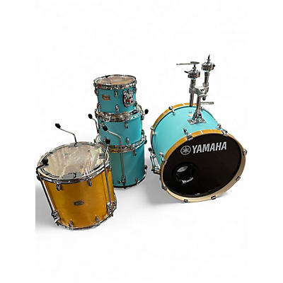 Used Yamaha 5 Piece Stage Custom Surf Matte Green & Natural Drum Kit