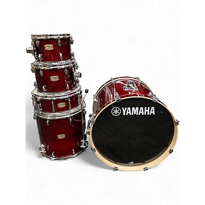 Used Yamaha 5 Piece Stage Custom cranberry red Drum Kit