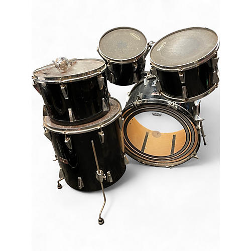 Used Yamaha 5 Piece Vintage MIJ Custom Shell Pack Black Drum Kit Black