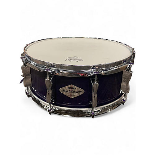 Used Yamaha 5.5X14 Beech Custom blueberry lacquer Drum blueberry lacquer 10
