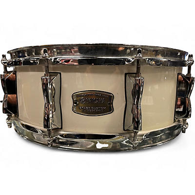 Used Yamaha 5.5X14 Stage Custom Snare Classic White Drum