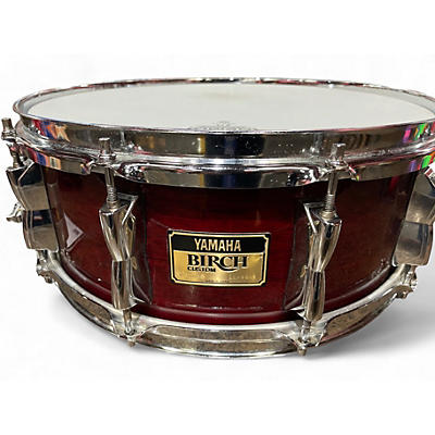 Used Yamaha 5.5X14 birch custom cranberry red Drum