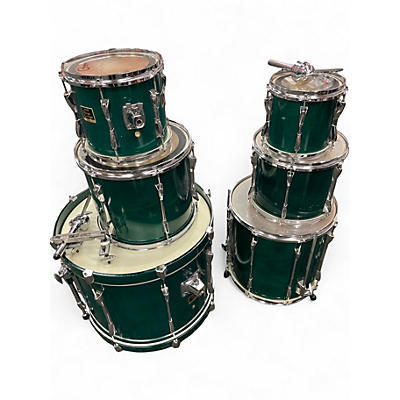 Used Yamaha 6 Piece Stage Custom Emerald Green Drum Kit