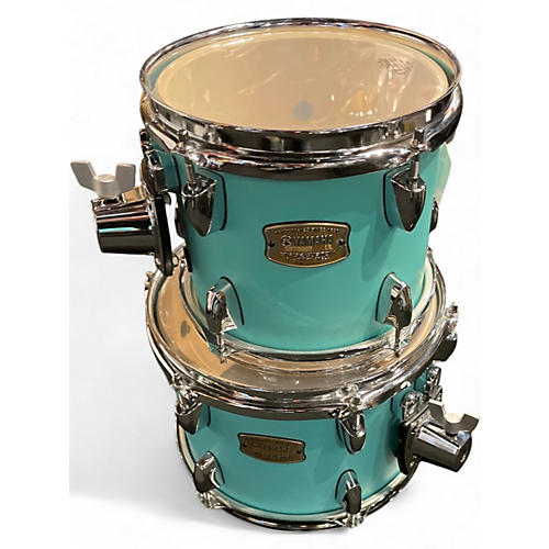 Used Yamaha 6 Piece Stage Custom MATTE SURF GREEN Drum Kit MATTE SURF GREEN