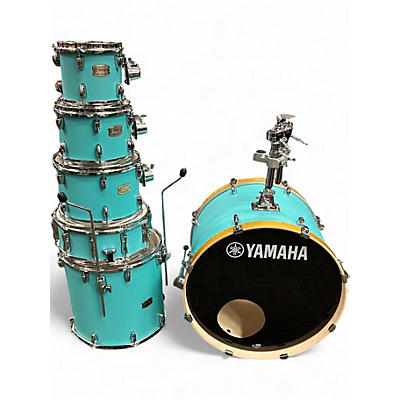 Used Yamaha 6 Piece Stage Custom Surf Green Drum Kit