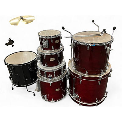 Used Yamaha 6 Piece Stage Custom Wine Red Drum Kit