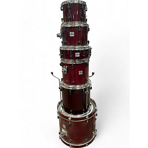 Yamaha Used Yamaha 6 Piece advantage stage custom CRANBERRY red Drum Kit CRANBERRY red