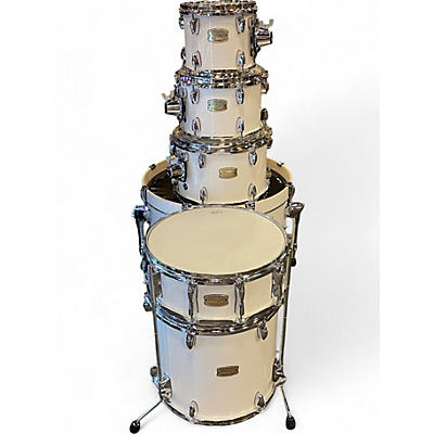 Used Yamaha 6 Piece custom stage birch Classic White Drum Kit