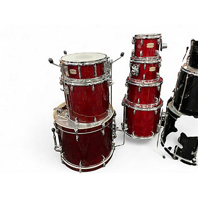 Used Yamaha 7 Piece STAGE CUSTOM BIRCH-7 PIECE SHELLS  CRANBERRY RED Drum Kit