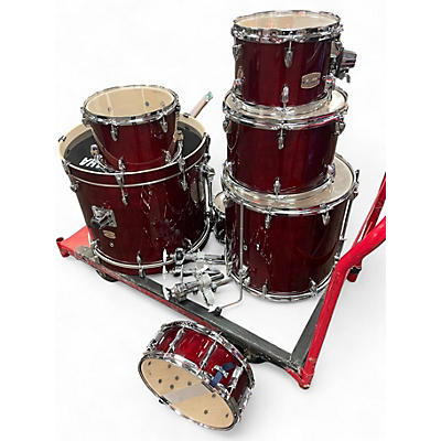 Used Yamaha 7 Piece Stage Custom Cranberry Red Drum Kit