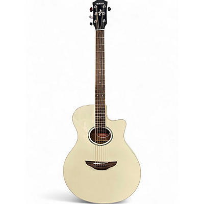 Used Yamaha APX White Acoustic Guitar