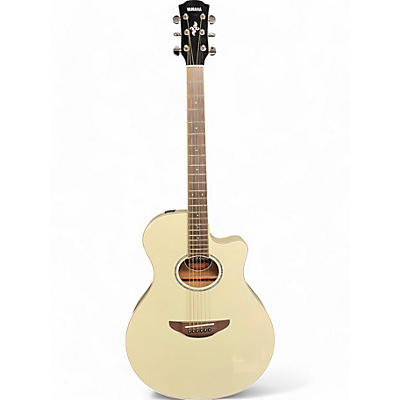 Used Yamaha APX600 Ivory Acoustic Electric Guitar