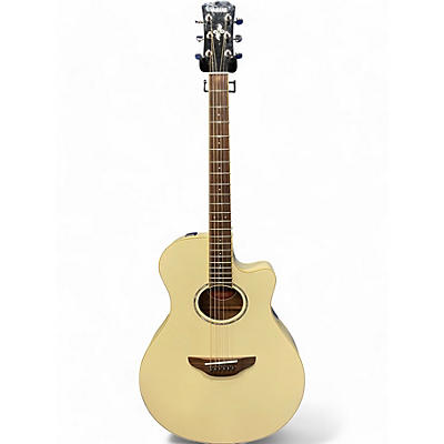 Yamaha Used Yamaha APX600 Pearl White Acoustic Electric Guitar