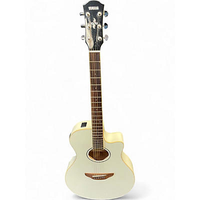 Used Yamaha APX600 Trans White Acoustic Electric Guitar