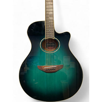 Yamaha Used Yamaha APX600 Turquoise Acoustic Electric Guitar