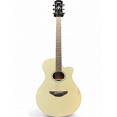 Used Yamaha APX600 Vintage White Acoustic Electric Guitar