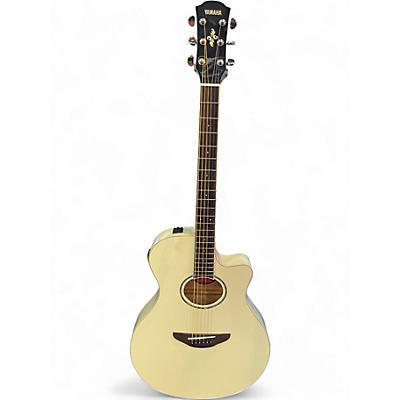 Used Yamaha APX600 White Acoustic Electric Guitar