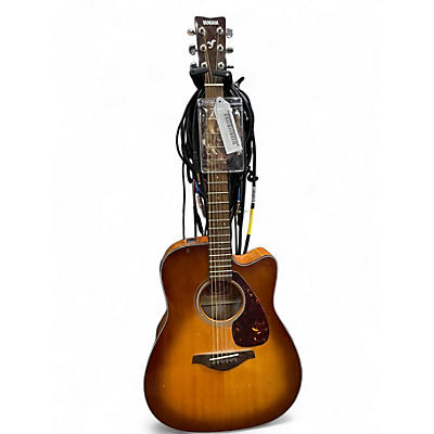 Used Yamaha FGX700SC 2 Color Sunburst Acoustic Electric Guitar