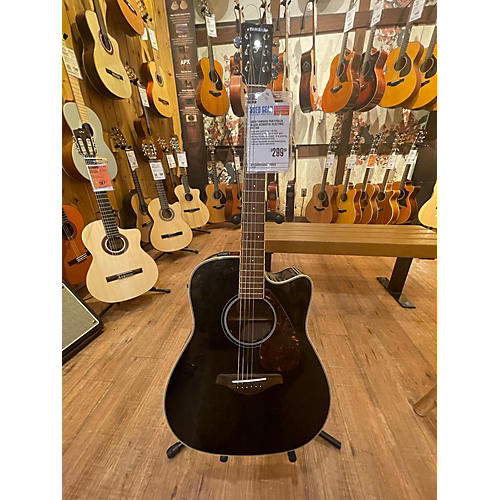 Yamaha Used Yamaha FGX720SCA Black Acoustic Electric Guitar Black