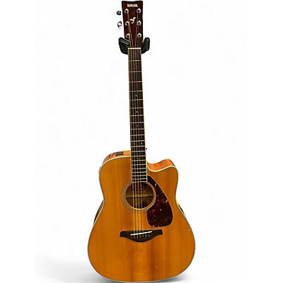 Used Yamaha FGX720SCA Natural Acoustic Electric Guitar
