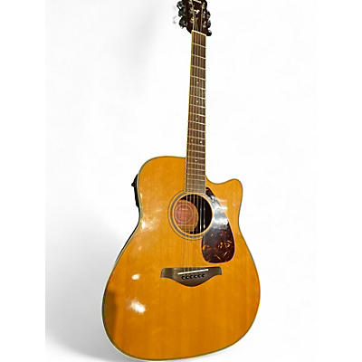 Used Yamaha FGX720SCA Natural Acoustic Electric Guitar