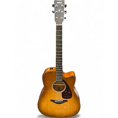 Yamaha Used Yamaha FGX800C Sand Burst Acoustic Electric Guitar