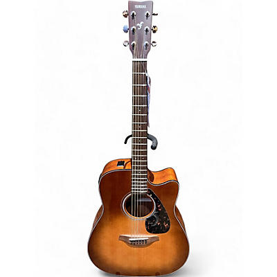 Yamaha Used Yamaha FGX800C Sandburst Acoustic Electric Guitar