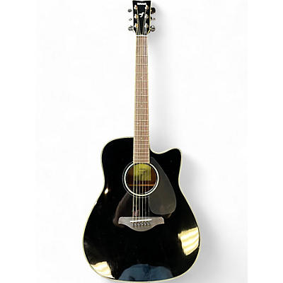 Yamaha Used Yamaha FGX830C Black Acoustic Electric Guitar