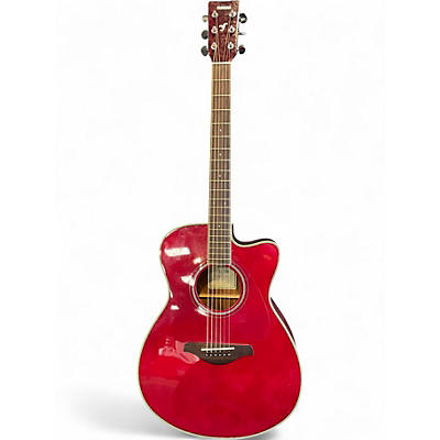 Used Yamaha FSC-TA TransAcoustic Concert Cutaway Ruby Red Acoustic Electric Guitar