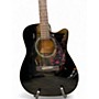 Used Yamaha FX335 Black Acoustic Electric Guitar Black