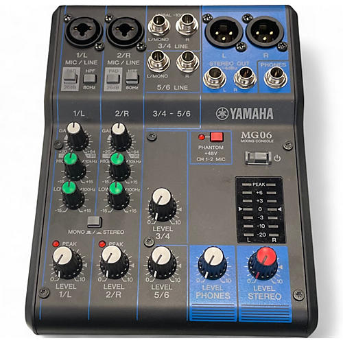 Used Yamaha MG06 Unpowered Mixer