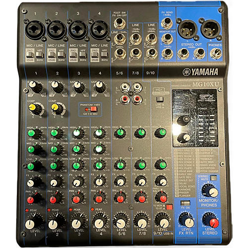 Yamaha Used Yamaha MG10XU 10 Channel Mixer With Effects Unpowered Mixer