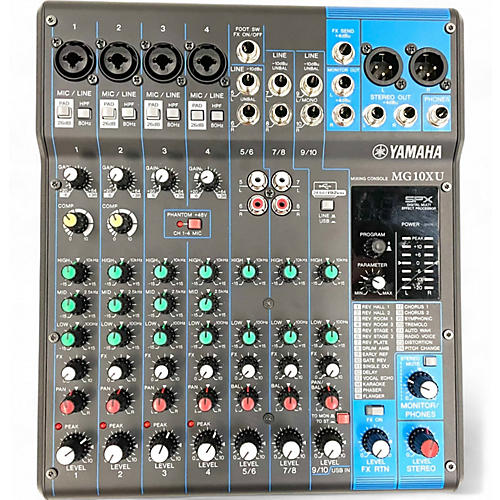 Yamaha Used Yamaha MG10XU 10 Channel Mixer with Effects Unpowered Mixer