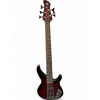 Used Yamaha TRBX605FM Trans Red Electric Bass Guitar