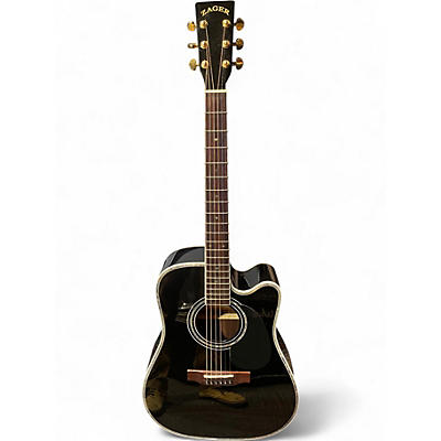 Used Zager ZAD-80CE AURA Black Acoustic Electric Guitar