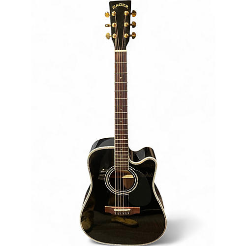 Used Zager ZAD-80CE AURA Black Acoustic Electric Guitar Black