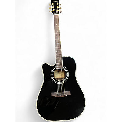 Used Zager ZD80CE LH Black Acoustic Electric Guitar